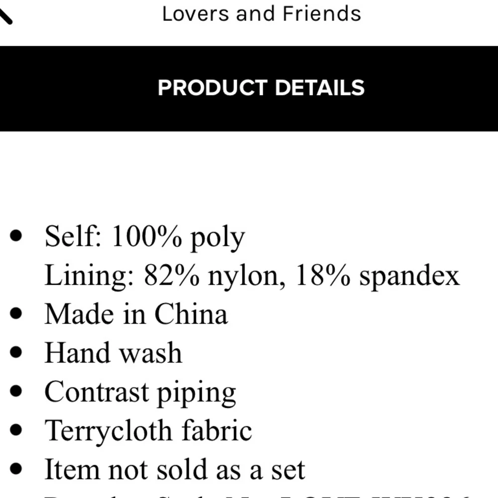 LOVERS + FRIENDS ❤️🔥 NWT TERRY CLOTH BOTTOMS - Picture 4 of 11